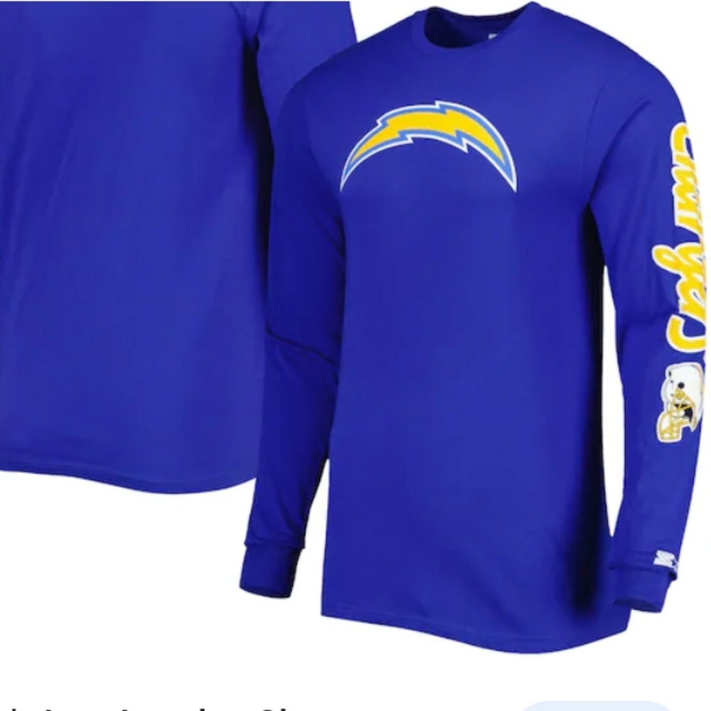 Starters long sleeve blue chargers t-shirt XL